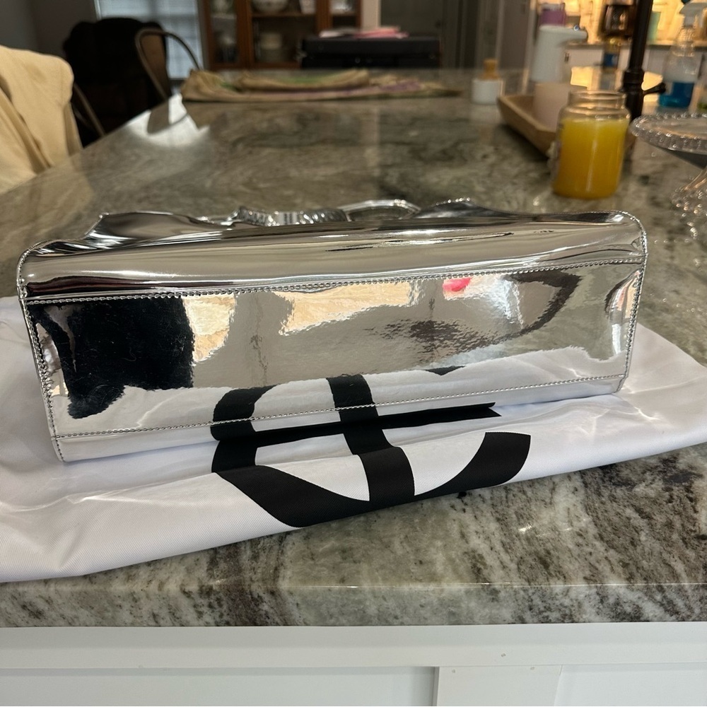 Telfar Medium Shopping Tote Bag - Mirror Silver - Picture 7 of 14